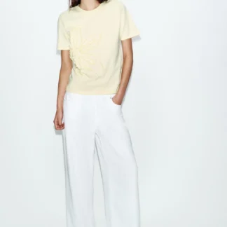 ZARA RAISED FLORAL T-SHIRT