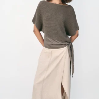 ZARA CONTRAST KNOT KNIT TOP