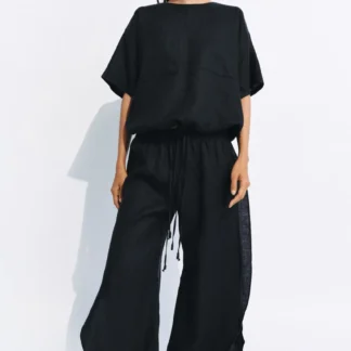 ZARA 100% LINEN TROUSERS WITH VENTS ZW COLLECTION