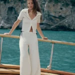 ZARA TEXTURED STRAIGHT-LEG TROUSERS