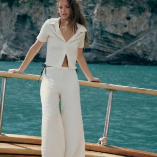 ZARA TEXTURED STRAIGHT-LEG TROUSERS