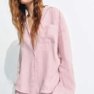 ZARA ZW COLLECTION LINEN BARREL TROUSERS