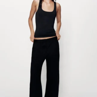 ZARA WIDE STRAP POLYAMIDE T-SHIRT