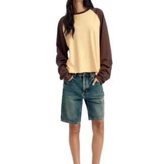 ZARA STRAIGHT-LEG DENIM BERMUDA SHORTS
