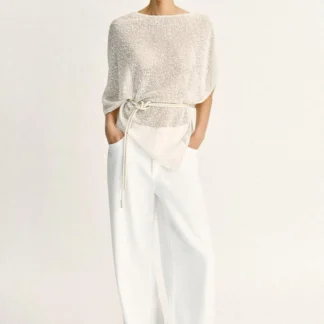 ZARA ASYMMETRIC METALLIC THREAD CAPE
