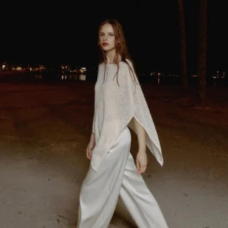 ZARA ASYMMETRIC METALLIC THREAD CAPE
