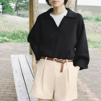 ZARA DARTED BERMUDA SHORTS WITH BELT