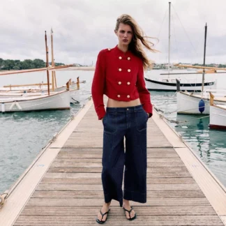 ZARA Z1975 MID-WAIST CULOTTES JEANS