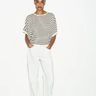 ZARA WIDE SHORT SLEEVE KNIT TOP
