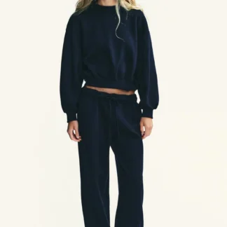 ZARA BASIC STRAIGHT-LEG PLUSH TROUSERS WITH ADJUSTABLE HEM