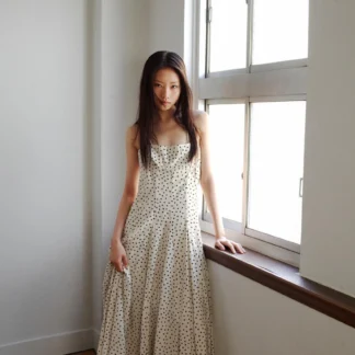 ZARA MIDI HALTER NECK DRESS WITH DOTS