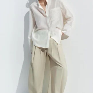 ZARA ZW COLLECTION EMBROIDERED POCKET SHIRT