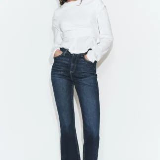 ZARA TRF CROPPED HIGH-WAIST bell bottom JEANS