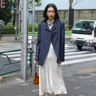 ZARA POLKA DOT SATIN MIDI SKIRT