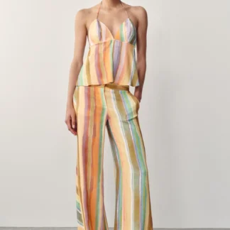 ZARA STRIPED HALTER TOP