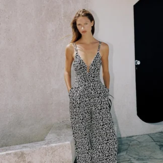 ZARA FLORAL PRINT STRAPPY JUMPSUIT
