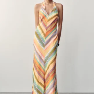 ZARA STRIPED LONG DRESS