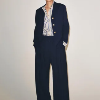 ZARA ZW COLLECTION PLEATED WIDE-LEG TROUSERS