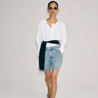 ZARA ZW COLLECTION HIGH-WAIST DENIM SHORTS