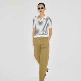 ZARA STRIPED KNIT SHORT SLEEVE POLO SHIRT