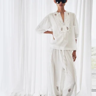 ZARA ZW COLLECTION EMBROIDERED LACE SHIRT