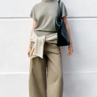 ZARA KNIT TOP WITH GATHERED NECK