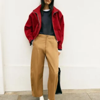ZARA BARREL-LEG TROUSERS WITH SEAM DETAIL