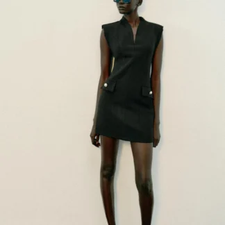 ZARA MINI DRESS WITH SHOULDER PADS