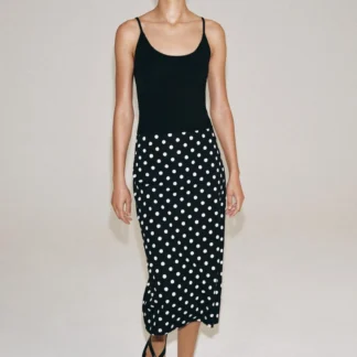 ZARA ZW COLLECTION DOTTED MIDI SKIRT