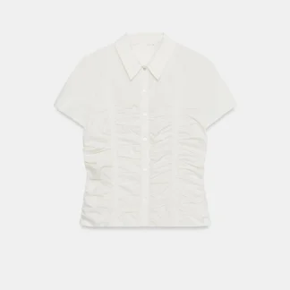 ZARA GATHERED POPLIN SHIRT