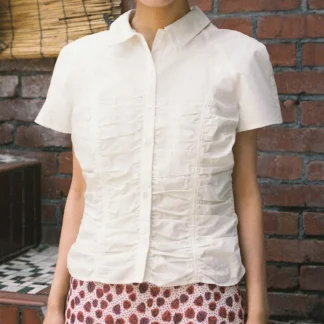 ZARA GATHERED POPLIN SHIRT