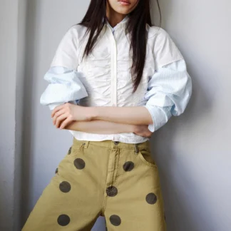 ZARA GATHERED POPLIN SHIRT