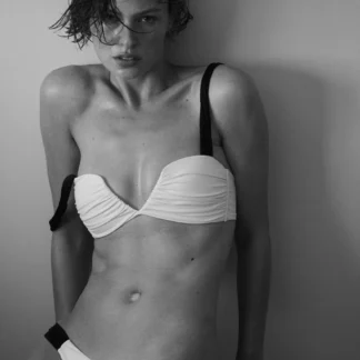 ZARA CONTRAST RUCHED BIKINI BOTTOMS