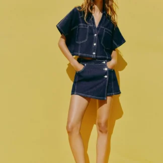 ZARA Z1975 WRAP DENIM SKORT