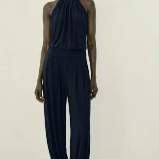 ZARA DRAPED HALTER SAROUEL JUMPSUIT