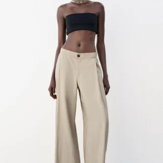 ZARA FLOWING BARREL-LEG TROUSERS