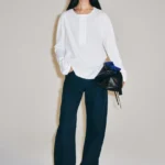 ZARA LINEN BLEND HENLEY T-SHIRT