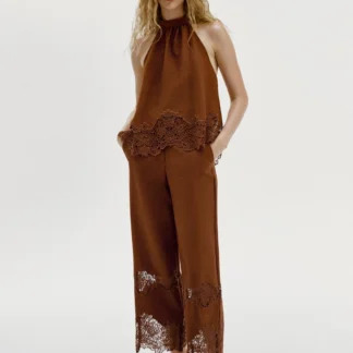 ZARA CUTWORK EMBROIDERY TROUSERS