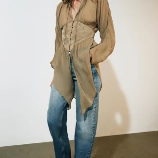 ZARA ZW COLLECTION FLOWING LACE SHIRT