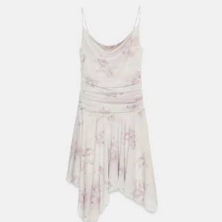 ZARA ASYMMETRIC FLORAL TULLE DRESS