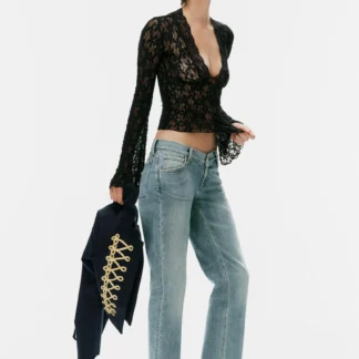 ZARA LACE BELL SLEEVE TOP