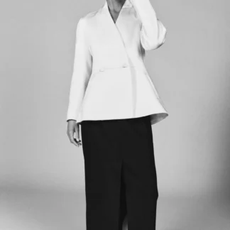 ZARA DOUBLE-BREASTED SATIN BLAZER