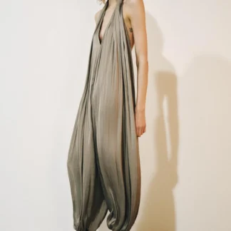 ZARA ZW COLLECTION SATIN HALTER JUMPSUIT
