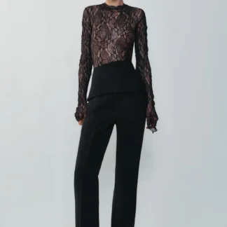 ZARA LACE BODYSUIT WITH LONG SLEEVES