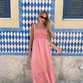 ZARA STRIPED MIDI DRESS