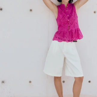 ZARA CUTWORK EMBROIDERY PEPLUM TOP