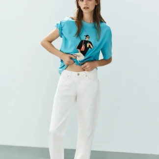 ZARA PHILIPPA COULES WASHED-EFFECT T-SHIRT