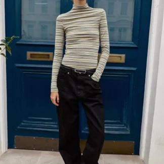 ZARA STRIPED HIGH NECK T-SHIRT