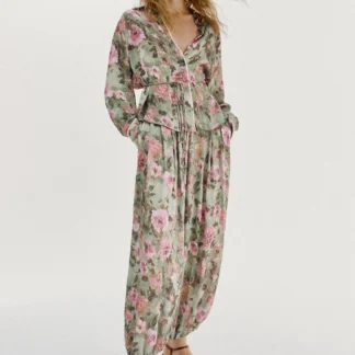 ZARA FLORAL PRINT SAROUEL TROUSERS