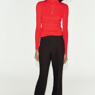 ZARA LOW-RISE FLARED TROUSERS